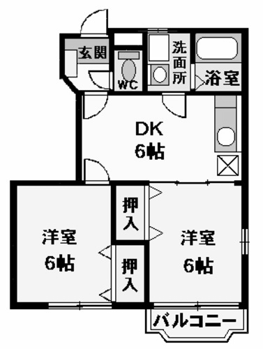 DK6帖　洋室6帖　洋室帖　家電ご用意できます。