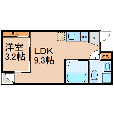 LDK9.3帖　洋室3.2帖
