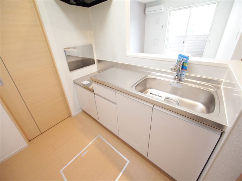 カウンター対面キッチンガス2口コンロ設置可