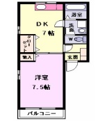 1DK DK7帖 洋室7.5帖 家電ご用意できます