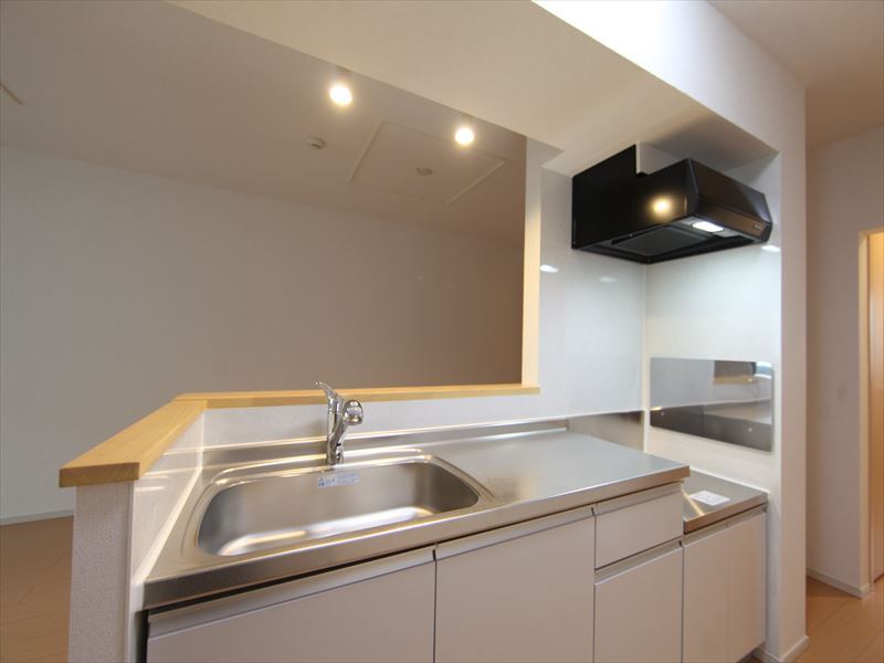 カウンターキッチン 2口コンロ設置可