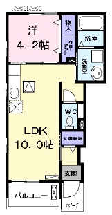 LDK10帖 洋室4.2帖 家電ご用意できます