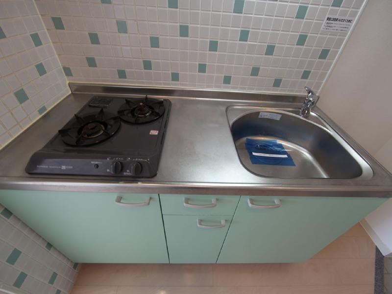 システムキッチン(ガス2口コンロ付)