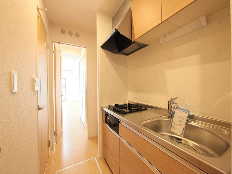 システムキッチン(2口コンロ、グリル付)