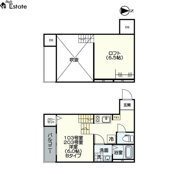 間取り 洋室6帖 ロフト6.5帖