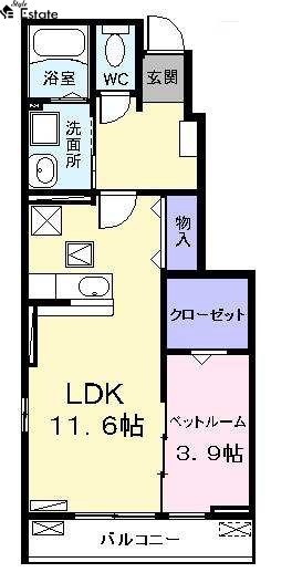 LDK11.6 洋室3.9 家電ご用意できます