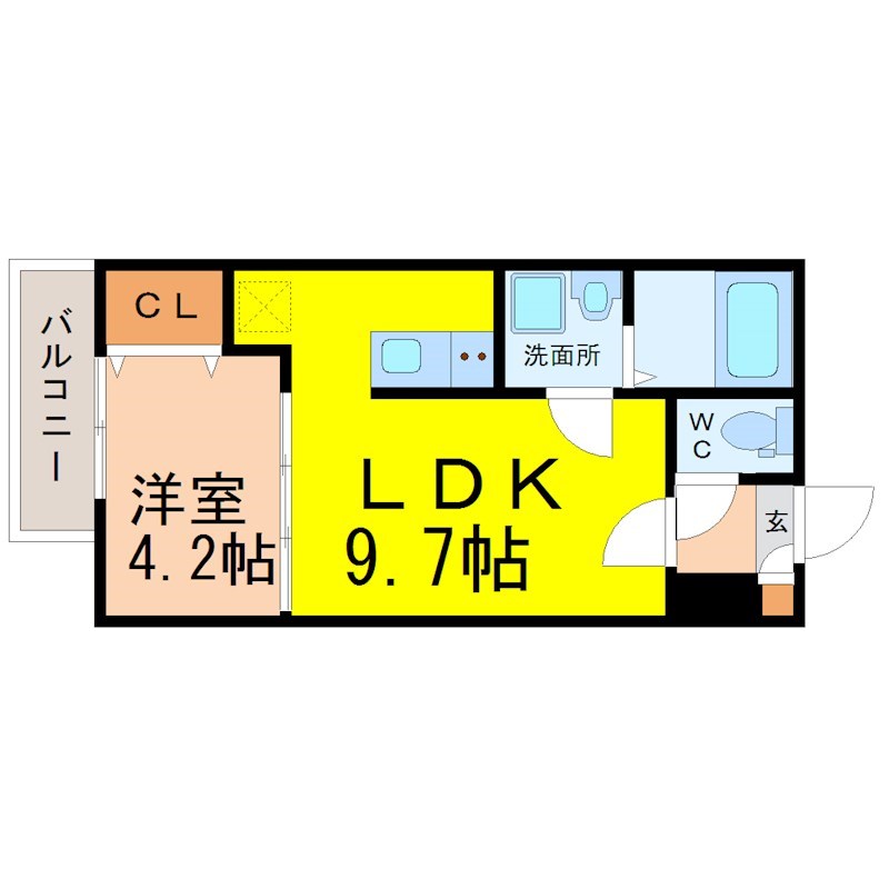 LDK9.7帖 洋室4.2帖