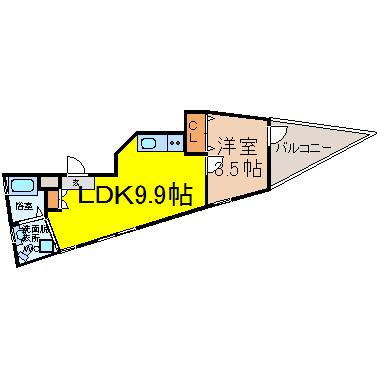 LDK9.9帖　洋室3.5帖
