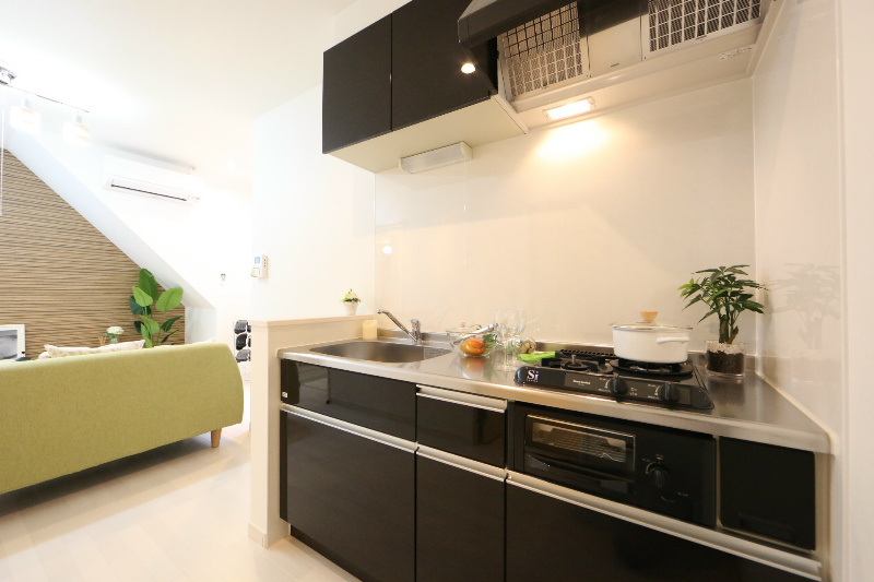 システムキッチン ガス2口コンロ グリル付