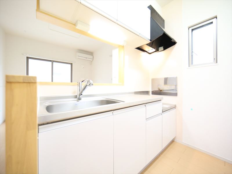 カウンターキッチン 2口ガスコンロ設置可