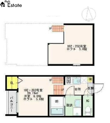 ★デザイナーズ★ 洋室6帖 ロフト5.8帖