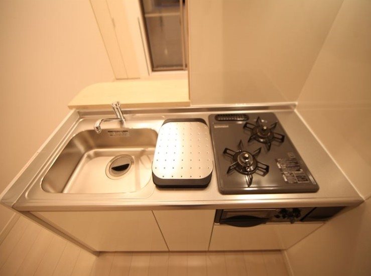システムキッチン ガス2口コンログリル付