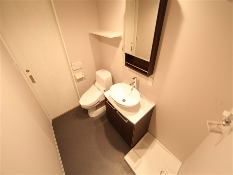 脱衣所 オシャレな独立洗面台付