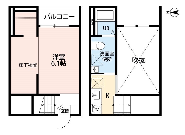 間取り 洋室6帖 アンダーロフト5帖